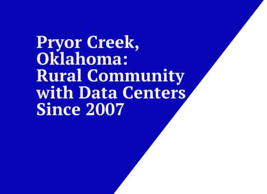Pryor Creek, OK is a rural community that has had data centers for 15 years.